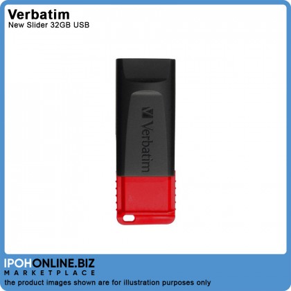Verbatim New Slider USB 2.0 Flash Drive - 32GB (Red Bottom) Verbatim New Slider USB 2.0 Flash Drive - 32GB (Red Bottom)